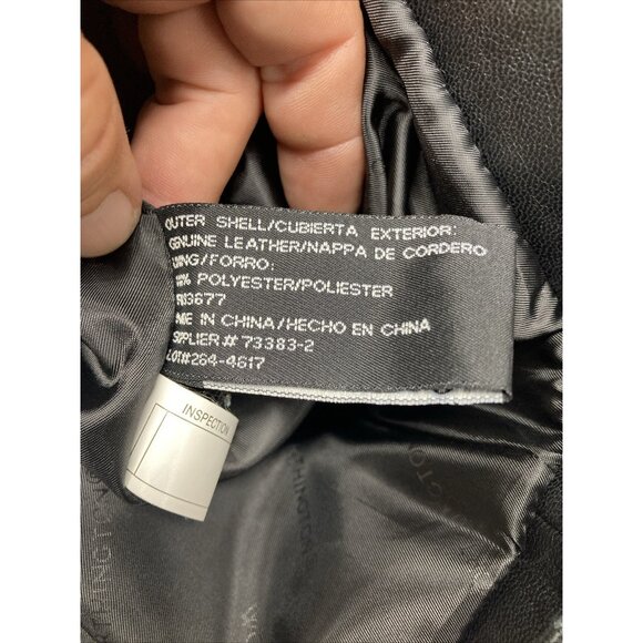 Worthington Genuine Lambskin Full Zip Black Leather Jacket Women's 1X - Picture 4 of 11